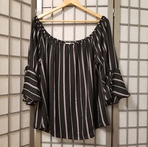 Urbanology - Black striped blouse XL